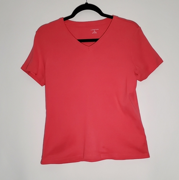 Lands' End Women's Pink V-Neck Top Size Medium - Picture 1 of 9
